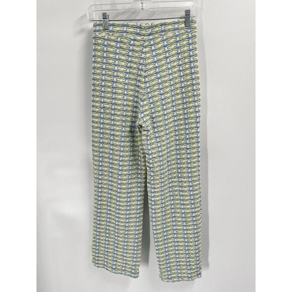 Zara Green Blue Knit Pull On Trouser Pants Sz Small - Picture 6 of 7